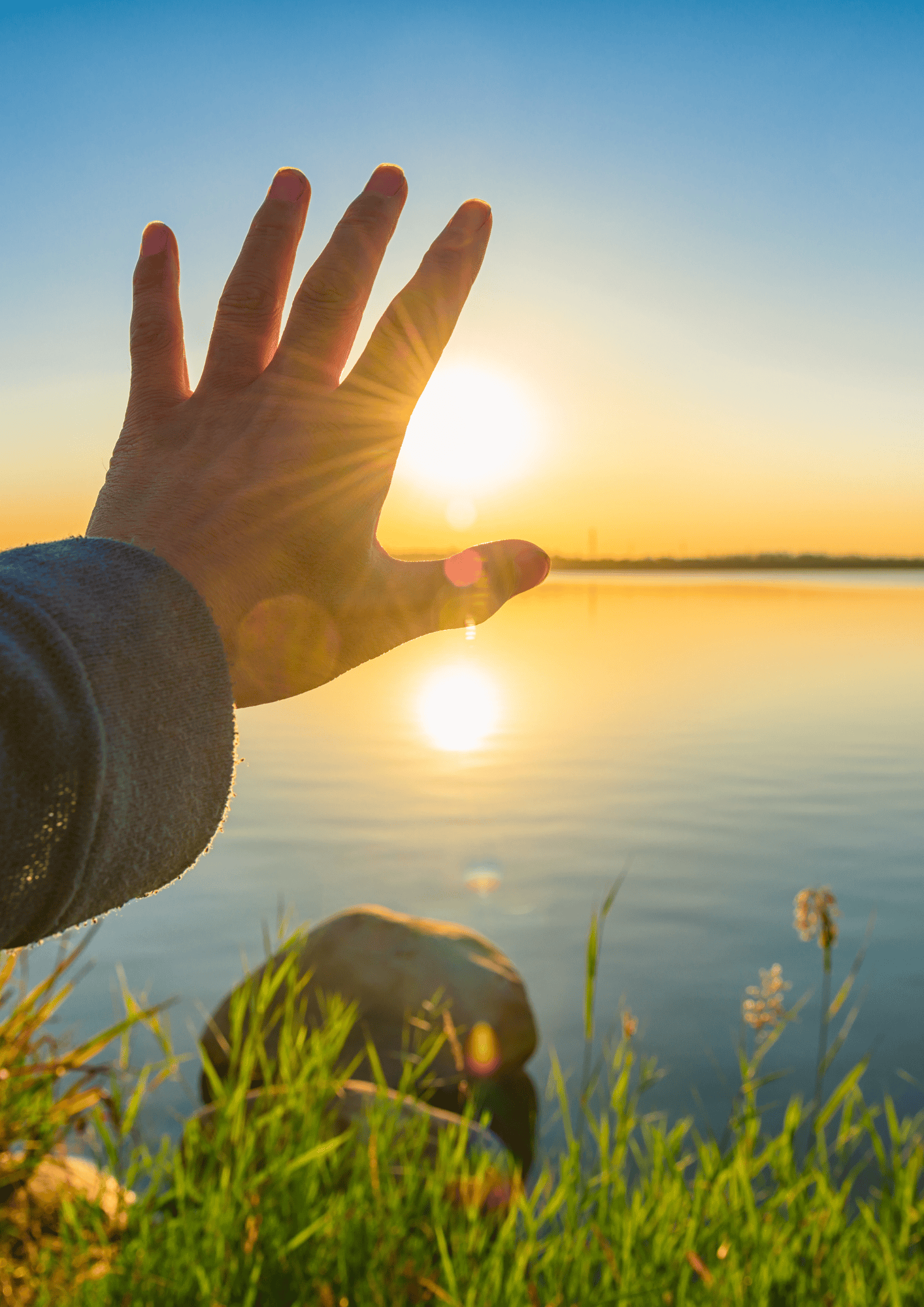 Person looking at sunset